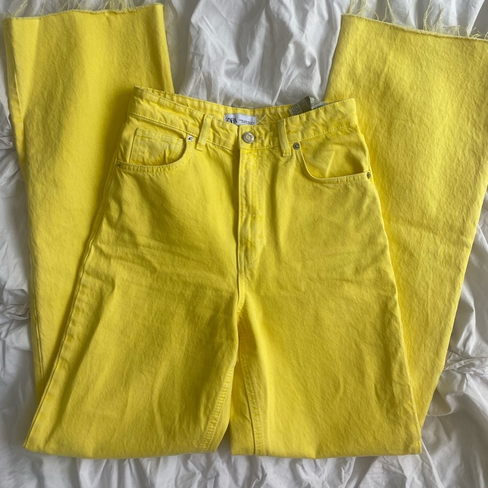 Zara Yellow Straight Leg Jeans